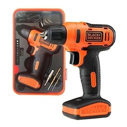 Furadeira e Parafusadeira 3/8 Polegadas Bateria Black Decker, Modelo Ld12sp, com 13 Acessórios e Cai - 12