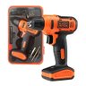 Furadeira e Parafusadeira 3/8 Polegadas Bateria Black Decker, Modelo Ld12sp, com 13 Acessórios e Cai - 12
