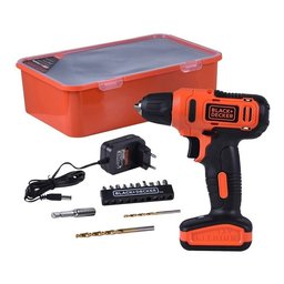 Furadeira e Parafusadeira 3/8 Polegadas Bateria Black Decker, Modelo Ld12sp, com 13 Acessórios e Cai - 13