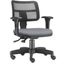 Ver imagem 2 de Kit 2 Cadeiras Giratórias Zip Executiva Ergonômica Escritório Couro Sintético Cinza - Lyam Decor