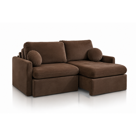 Sofá Amalfi Retrátil e Reclinável com Molas Ensacadas, Pillow 18cm e Função Cama:Veludo Marrom/1.8