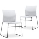 Ver imagem 1 de Kit 2 Cadeiras Fixa Base Preta Empilhável Connect Branco - Lyam Decor
