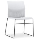 Ver imagem 3 de Kit 4 Cadeiras Fixa Base Preta Empilhável Connect Branco - Lyam Decor