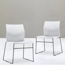 Ver imagem 2 de Kit 4 Cadeiras Fixa Base Preta Empilhável Connect Branco - Lyam Decor