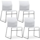 Ver imagem 1 de Kit 4 Cadeiras Fixa Base Preta Empilhável Connect Branco - Lyam Decor