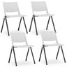 Kit 4 Cadeiras Fixa Base Preta Empilhável Up Branco - Lyam Decor - 1