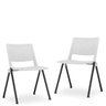 Kit 4 Cadeiras Fixa Base Preta Empilhável Up Branco - Lyam Decor - 2
