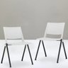 Kit 4 Cadeiras Fixa Base Preta Empilhável Up Branco - Lyam Decor - 3