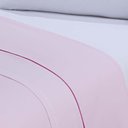 Ver imagem 2 de Jogo de Cama Lençol 100% Algodão Percal 150 Fios Casal Gran Moratta 4 Peças - Branco e Rosa