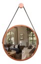 Ver imagem 5 de Espelho Redondo Decorativo Suspenso com Alça 60cm e Suporte - Cobre Alça Preta