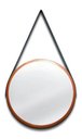 Ver imagem 4 de Espelho Redondo Decorativo Suspenso com Alça 60cm e Suporte - Cobre Alça Preta