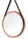 Ver imagem 1 de Espelho Redondo Decorativo Suspenso com Alça 60cm e Suporte - Cobre Alça Preta