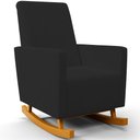 Ver imagem 3 de Poltrona de Amamentação com Balanço e Puff Ravena W01 Suede Preto - Lyam Decor
