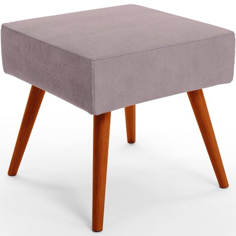 Puff Banqueta Decorativa com Pés Palito Lívia Suede Rosê