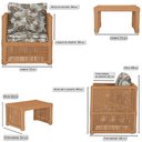 Ver imagem 2 de Mesa Centro e 4 Poltronas Madri Corda Náutica Estofado 6 Trama Original