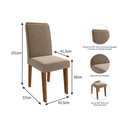 Ver imagem 5 de Mesa Cozinha Patricia C/ Tampo Madeirado C/ Vidro Canto Reto 160x80cm e 6 Cadeiras Taís Savana-