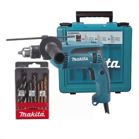 Furadeira de Impacto com Kit de Broca 220v Makita Hp1640kx1