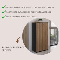 Armário para Escritório 2 Portas Ii Y37 | Artany:nogal/preto - 11