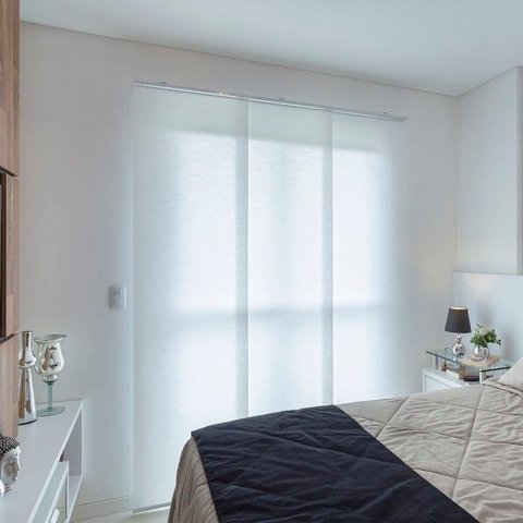 Persiana Painel (2,40Lar. x 2,00Alt.) Tecido Translucido Branco - Vogaflex