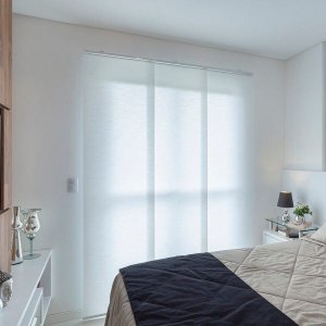 Persiana Painel (2,20Lar. x 2,50Alt.) Tecido Translucido Branco - Vogaflex