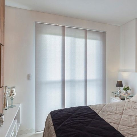 Persiana Painel (1,60Lar. x 2,25Alt.) Tecido Translucido Cinza - Vogaflex
