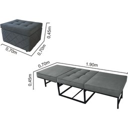 Puf Cama PC01_MM 05 que se Transforma em Sofá Cama Resistente e Confortável em SUED - 5