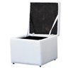 Puff Baú Porta Objetos Captonê 48x48cm Corino Branco - 2