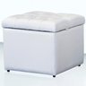 Puff Baú Porta Objetos Captonê 48x48cm Corino Branco - 3