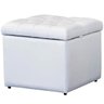 Puff Baú Porta Objetos Captonê 48x48cm Corino Branco - 1