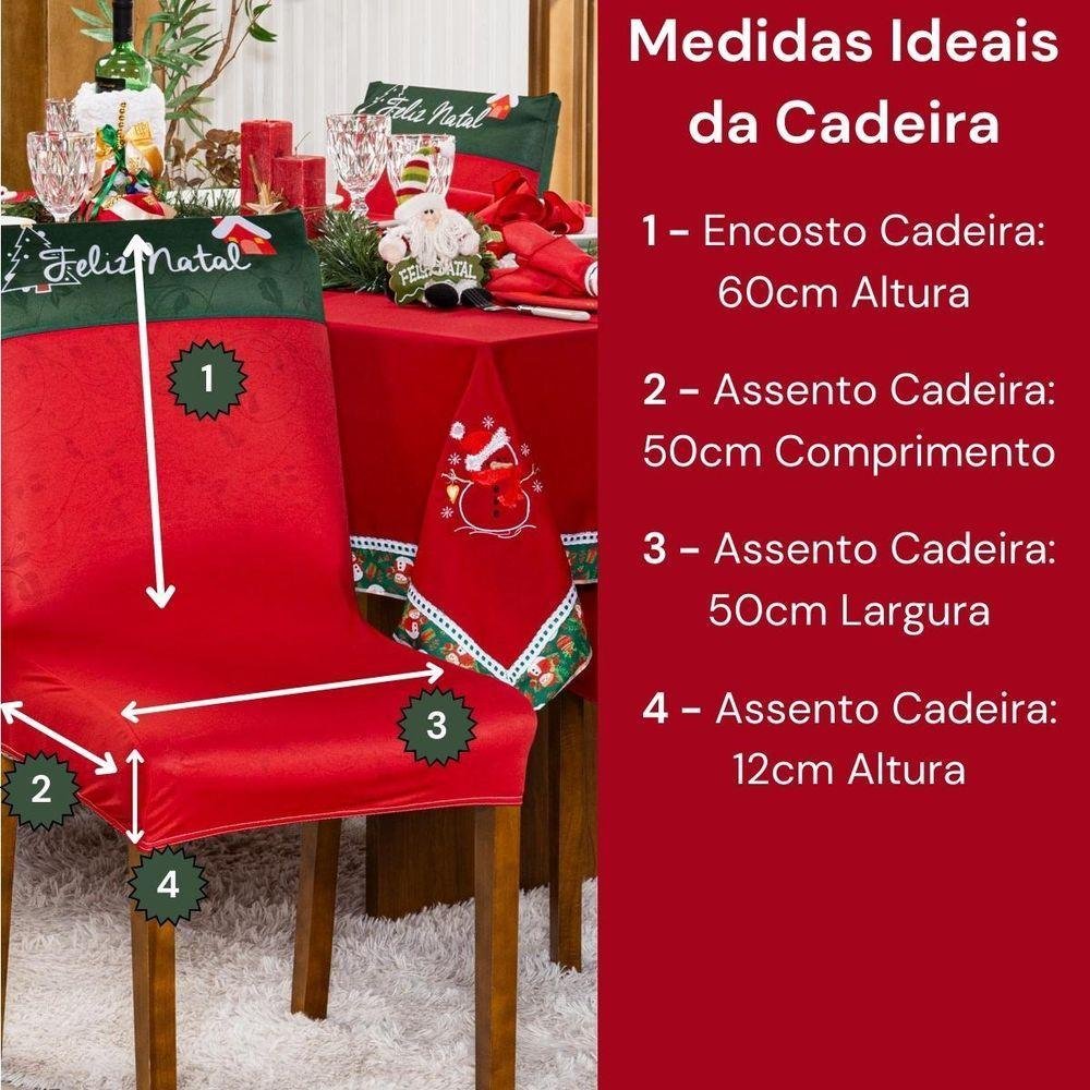 Kit Capas de Cadeira Jantar Estampadas Natalina Ajustável C/ Elástico 04 Pçs - Árvore de Natal - 2