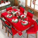 Ver imagem 4 de Kit Capas de Cadeira Jantar Estampadas Natalina Ajustável C/ Elástico 04 Pçs - Árvore de Natal