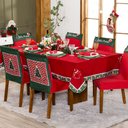 Ver imagem 5 de Kit Capas de Cadeira Jantar Estampadas Natalina Ajustável C/ Elástico 04 Pçs - Árvore de Natal