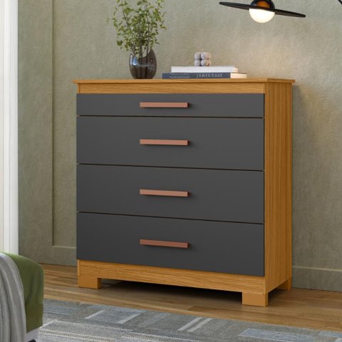 Comoda 4 Gavetas com Porta Joias Organizador Funcional