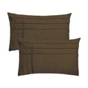 Ver imagem 1 de Kit 2 Capas para Almofada Drapeada Line T Retangular em Veludo Várias Cores Cor:marrom Camurça