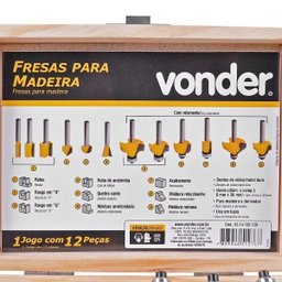 Jogo de Fresas para Madeira 12 peças - Vonder  - 4