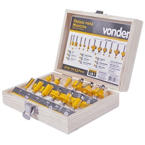 Jogo de Fresas para Madeira 12 peças - Vonder 