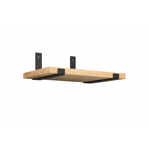 Kit Prateleira Pinus 40x15 C/ Mão Francesa Preta/zincada