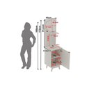 Ver imagem 4 de Conjunto de Banheiro C/ Pés Bn3684 S/ Cuba C/ 1 Porta e Espelho Branco - Tecno Mobili