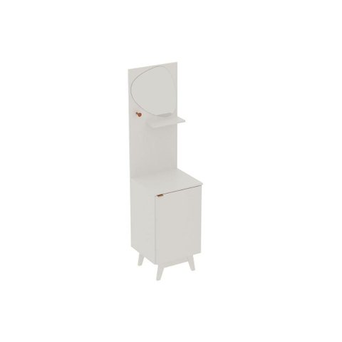 Conjunto de Banheiro C/ Pés Bn3684 S/ Cuba C/ 1 Porta e Espelho Branco - Tecno Mobili