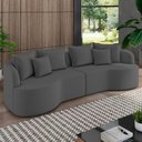 Ver imagem 2 de Sofá 4 Lugares Orgânico Sala de Estar Living 290cm Ekos K01 Veludo Cinza - Lyam Decor