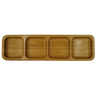 Petisqueira Retangular 4 Espaços Bambu 33x10cm - 1