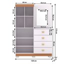 Ver imagem 3 de Comoda Roupeiro Espelho 120 Cm 2 Portas 20034 Branco Camarim Flex