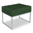 Ver imagem 1 de Puff Lisa Suede Verde Base Metálica Industrial Prata