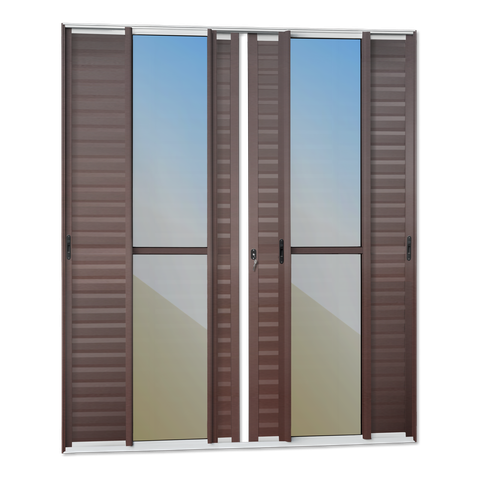 Porta Correr Venez. 6F.Móv.210x240 Elite c/Fechad.Tetra V.Ref.Mix Corten Brimak