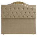 Ver imagem 1 de Cabeceira Queen Estofada Provençal Capitone Detalier Suede Bege 160 X 120 Rbl