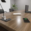 Ver imagem 3 de Mesa Diretor em L com Tomada Tamburato A06 Marrom/Preto - Mpozenato Executiva
