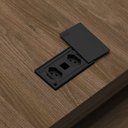 Ver imagem 5 de Mesa Diretor em L com Tomada Tamburato A06 Marrom/Preto - Mpozenato Executiva