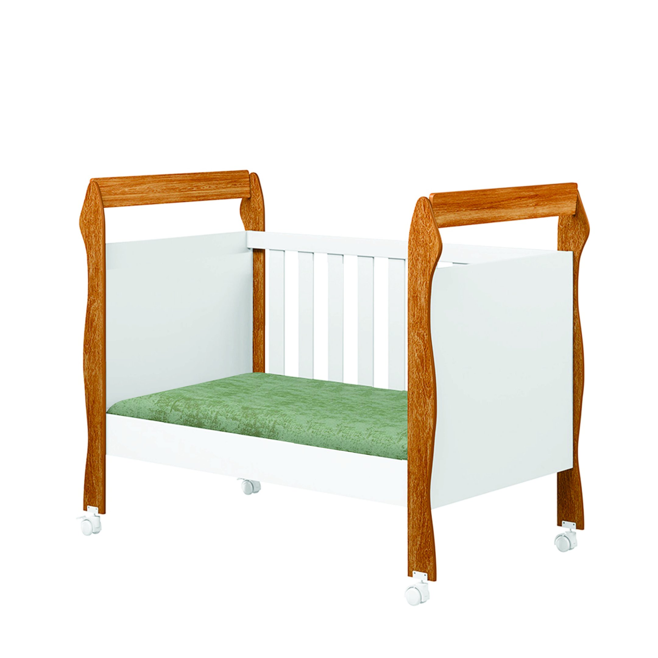 Berço Mini Cama Soninho com Grade de Proteção Removível e Rodízios para Quarto de Bebê - 4