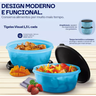 Tupperware Tigela Visual 1,5 Litro Azul e Preto Hermetica 2 Peças - 2