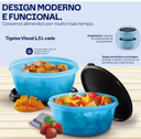 Ver imagem 2 de Tupperware Tigela Visual 1,5 Litro Azul e Preto Hermetica 2 Peças